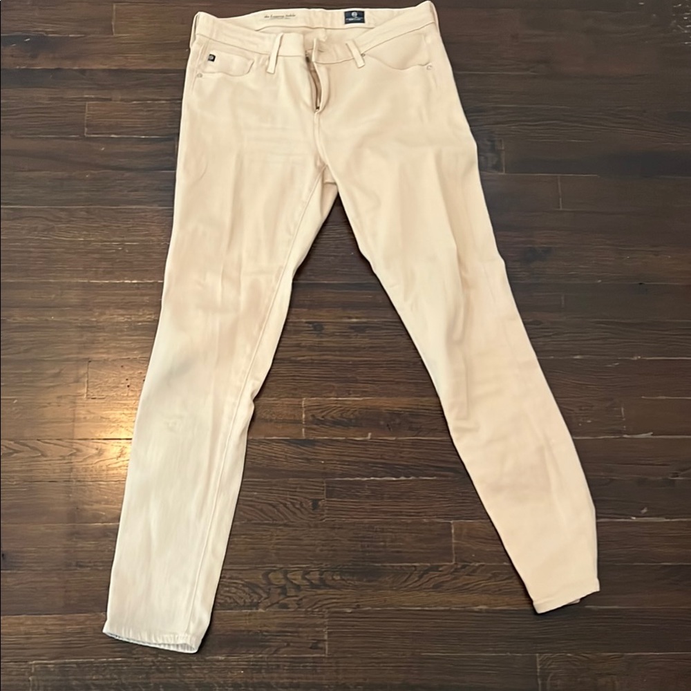 Ag Adriano Goldschmied Cream Skinny Jeans